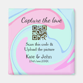 Capture the Liebe add QR Scan marmorfarben blau mi Magnet