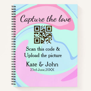 Capture the Liebe add QR Scan marmorfarben blau mi Notizblock