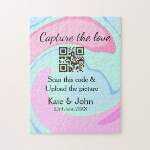 Capture the Liebe add QR Scan marmorfarben blau mi Puzzle