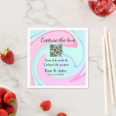 Capture the Liebe add QR Scan marmorfarben blau mi Serviette (Beispiel)