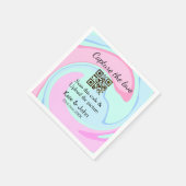 Capture the Liebe add QR Scan marmorfarben blau mi Serviette (Ecke)