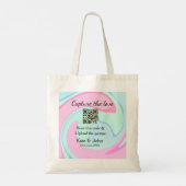 Capture the Liebe add QR Scan marmorfarben blau mi Tragetasche (Rückseite)