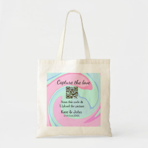 Capture the Liebe add QR Scan marmorfarben blau mi Tragetasche