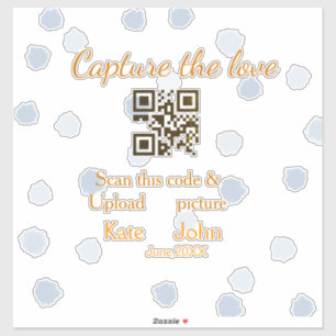Capture the Liebe add QR scan upload image blue Aufkleber