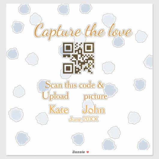 Capture the Liebe add QR scan upload image blue Aufkleber (Blatt)