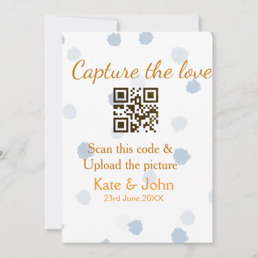 Capture the Liebe add QR scan upload image blue Einladung (Vorderseite)