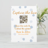 Capture the Liebe add QR scan upload image blue Einladung (Stehend Vorderseite)