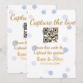 Capture the Liebe add QR scan upload image blue Einladung (Vorne/Hinten)