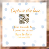 Capture the Liebe add QR scan upload image blue Fensteraufkleber (Blatt 2)
