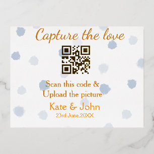 Capture the Liebe add QR scan upload image blue Folien Feiertagspostkarte