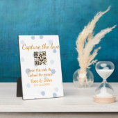 Capture the Liebe add QR scan upload image blue Fotoplatte (Seite)