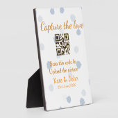 Capture the Liebe add QR scan upload image blue Fotoplatte (Seite)