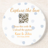 Capture the Liebe add QR scan upload image blue Getränkeuntersetzer (Vorne)