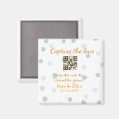 Capture the Liebe add QR scan upload image blue Magnet (Vorderseite/Rückseite)