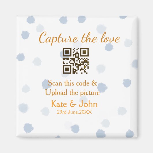 Capture the Liebe add QR scan upload image blue Magnet (Vorne)