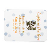 Capture the Liebe add QR scan upload image blue Magnet (Horizontal)