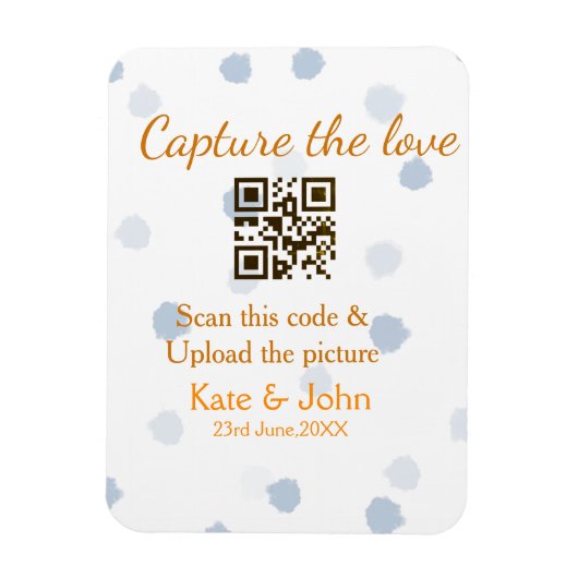 Capture the Liebe add QR scan upload image blue Magnet (Vertikal)