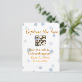 Capture the Liebe add QR scan upload image blue Postkarte (Stehend Vorderseite)
