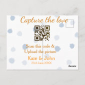 Capture the Liebe add QR scan upload image blue Postkarte (Rückseite)