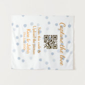Capture the Liebe add QR scan upload image blue Wandteppich (Vorderseite (Horizontal))
