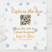 Capture the Liebe add QR scan upload image blue Weinetikett (Einzelnes Label)