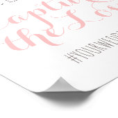 Capture the Liebe Blush Wedding Hashtag Sign Poster (Ecke)