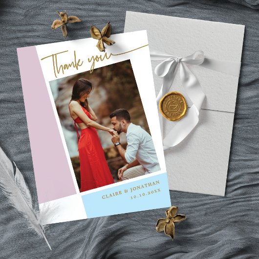 Capture the Liebe: Custom Wertvoll Foto Wedding Dankeskarte