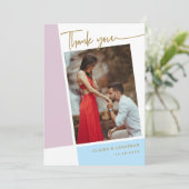 Capture the Liebe: Custom Wertvoll Foto Wedding Dankeskarte (Stehend Vorderseite)