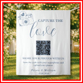 Capture the Liebe Dusty Blue QR Wedding Backdrop Wandteppich
