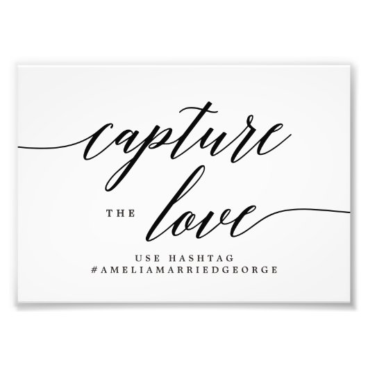 Capture the Liebe EDITABLE FARBE and SIZE Sign MSC Fotodruck (Vorne)