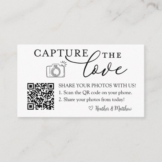 Capture the Liebe Foto Album QR Code Begleitkarte (Vorderseite)