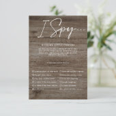 Capture the Liebe Foto I Spy Wedding Game Menufff Begleitkarte (Stehend Vorderseite)