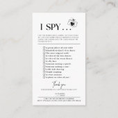 Capture the Liebe Foto I Spy Wedding Game Sage Begleitkarte (Rückseite)