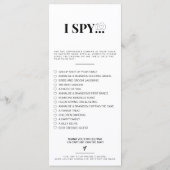 Capture the Liebe Foto I Spy Wedding Game Sage Menükarte (Rückseite)