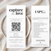 Capture the Liebe Foto I Spy Wedding Game Sage Menükarte