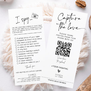 Capture the Liebe Foto I Spy Wedding Game Sage Menükarte