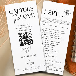 Capture the Liebe Foto I Spy Wedding Game Sage Menükarte