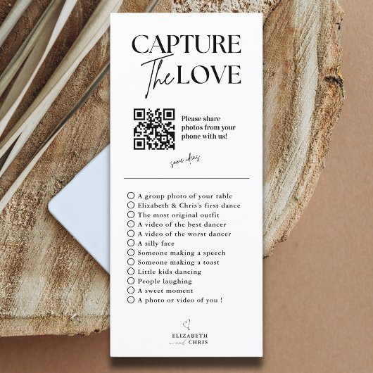 Capture the Liebe Foto I Spy Wedding Game Sage Menükarte