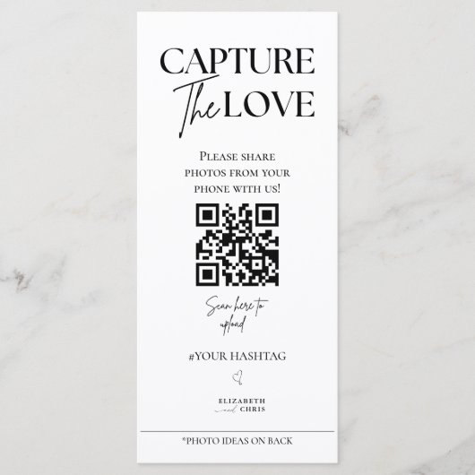 Capture the Liebe Foto I Spy Wedding Game Sage Menükarte (Vorderseite)