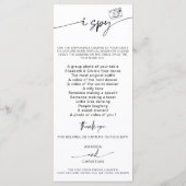 Capture the Liebe Foto I Spy Wedding Game Sage Menükarte (Rückseite)