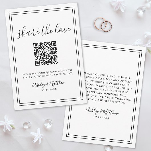 Capture the Liebe Foto Share QR Code Wedding Begleitkarte