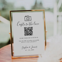 Capture the Liebe Foto Share QR Code Wedding Sign Sockelschild