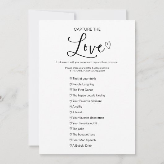 Capture the Liebe I Spy Wedding Game Einladung (Vorderseite)