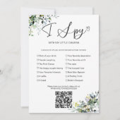 Capture the Liebe I Spy Wedding Game with QR Einladung (Vorderseite)