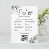 Capture the Liebe I Spy Wedding Game with QR Einladung (Stehend Vorderseite)