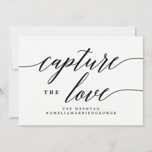 Capture the Liebe Instagram Sign - Modernes Script Einladung (Vorderseite)