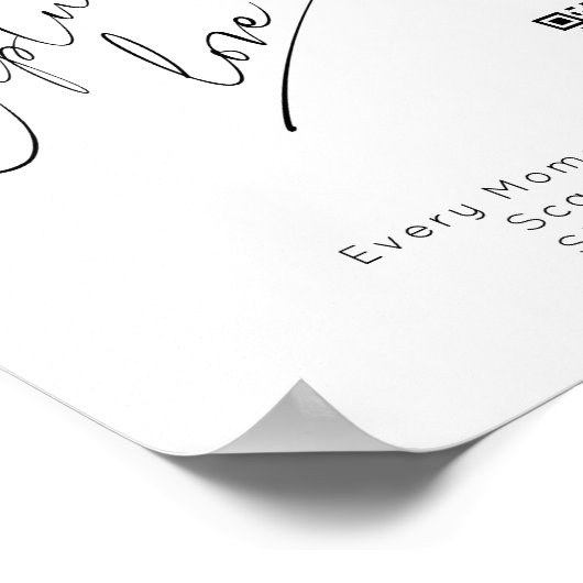 Capture the Liebe Minimalistisch QR Code Wedding Poster (Ecke)