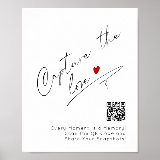 Capture the Liebe Minimalistisch QR Code Wedding Poster (Vorne)