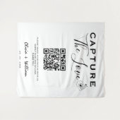 Capture the Liebe Modern QR Code Wedding Backgroun Wandteppich (Vorderseite (Horizontal))