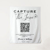 Capture the Liebe Modern QR Code Wedding Backgroun Wandteppich (Vorderseite)